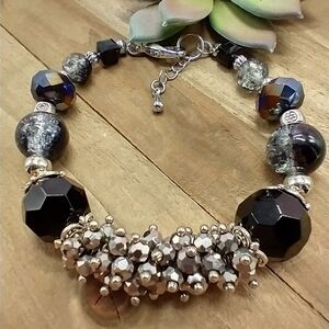 New Hand Crafted Beaded Chunky Cluster Bracelet